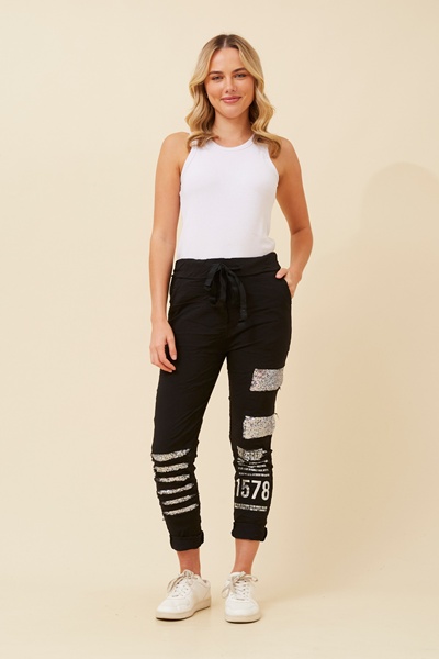 JANJA SEQUIN JOGGER PANTS