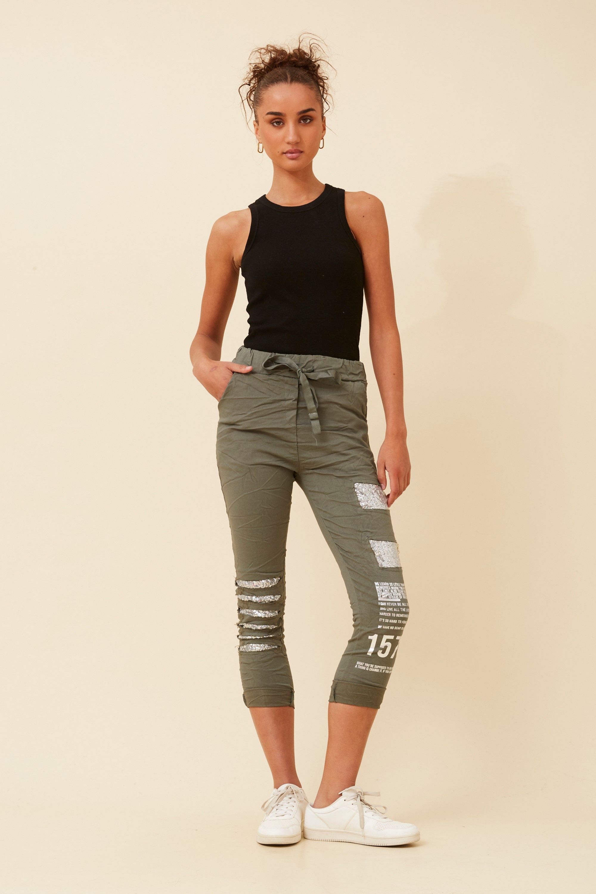JANJA SEQUIN JOGGER PANTS