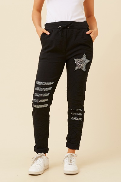 JANJA SEQUIN JOGGER PANTS