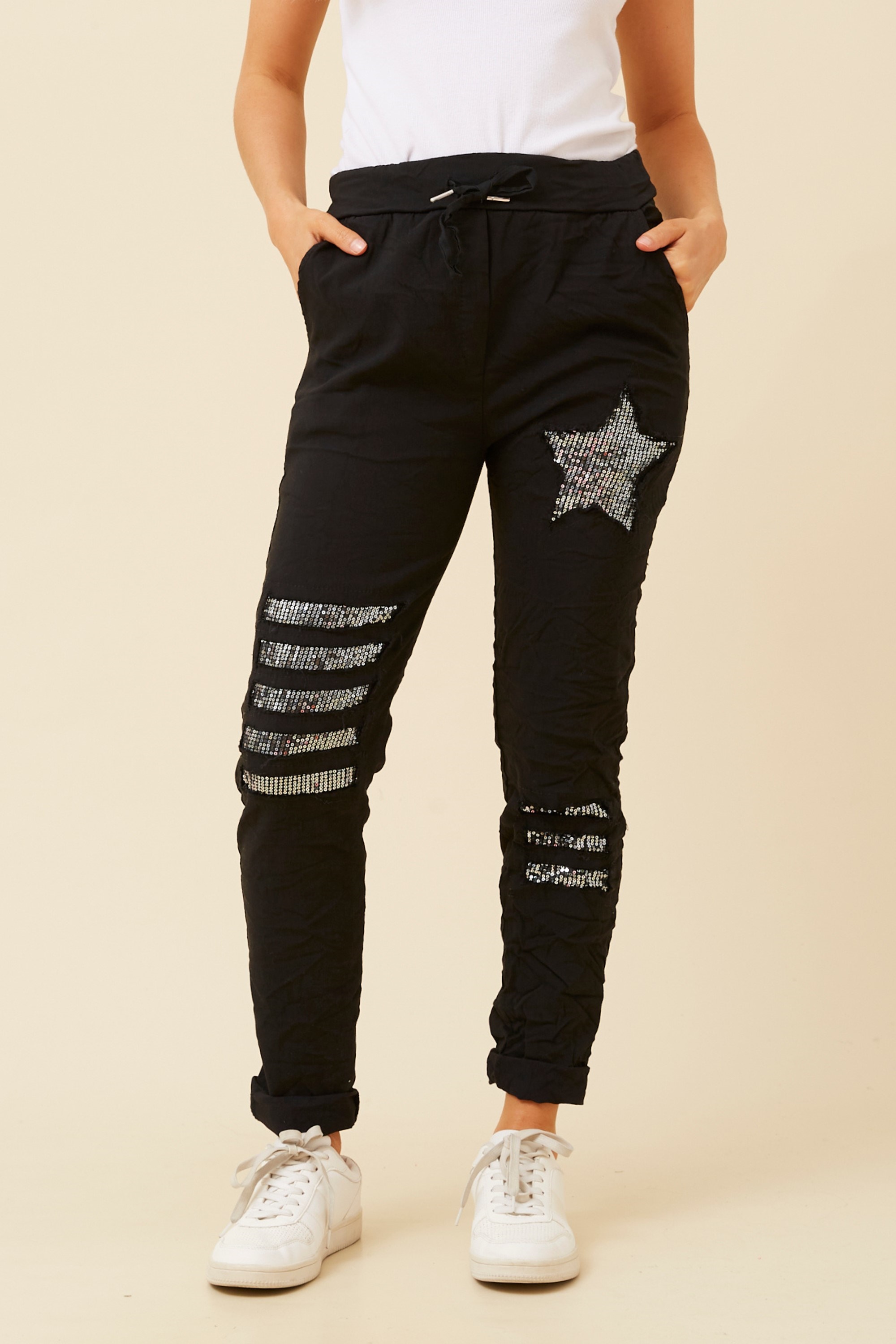 JANJA SEQUIN JOGGER PANTS