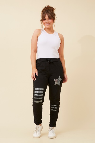 JANJA SEQUIN JOGGER PANTS