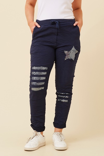JANJA SEQUIN JOGGER PANTS