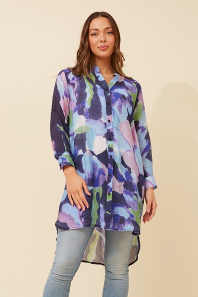 JANSON ABSTRACT PRINT TUNIC SHIRT