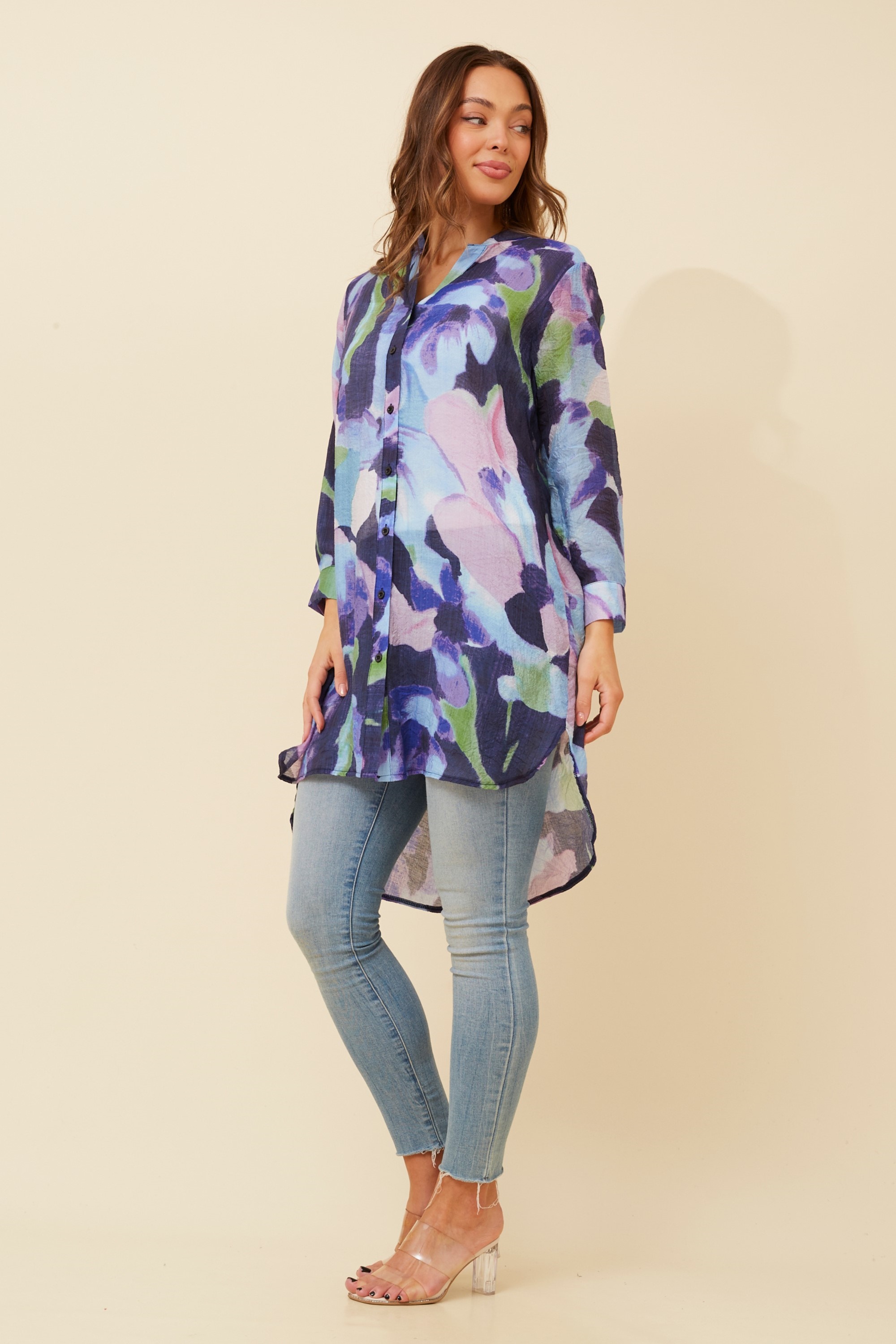 JANSON ABSTRACT PRINT TUNIC SHIRT