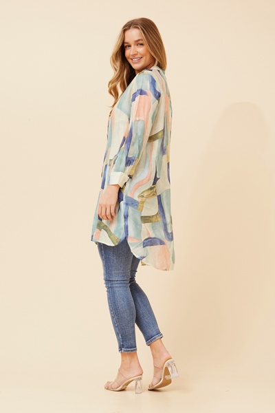 JANSON ABSTRACT PRINT TUNIC SHIRT
