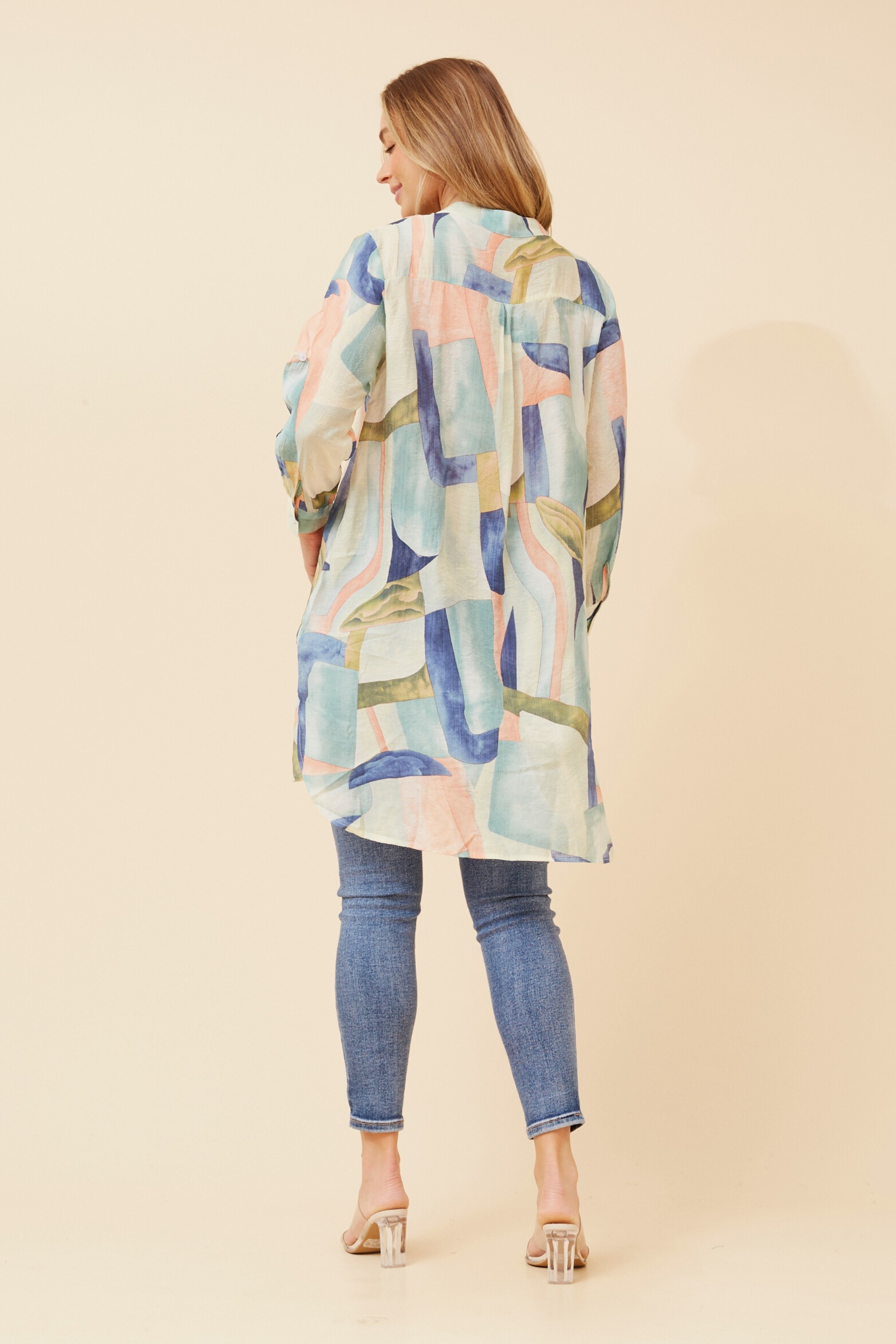 JANSON ABSTRACT PRINT TUNIC SHIRT