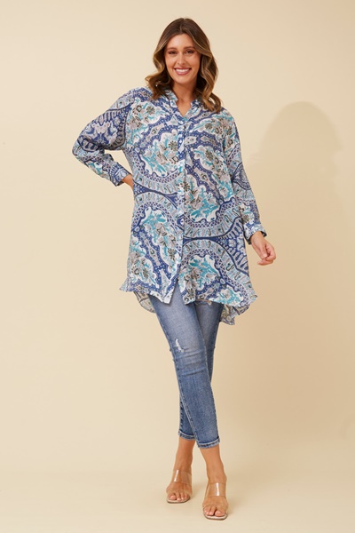 JANSON ABSTRACT PRINT TUNIC TOP