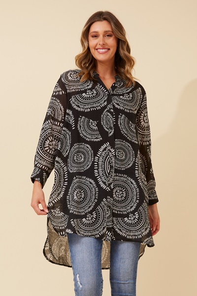 JANSON ABSTRACT PRINT TUNIC TOP