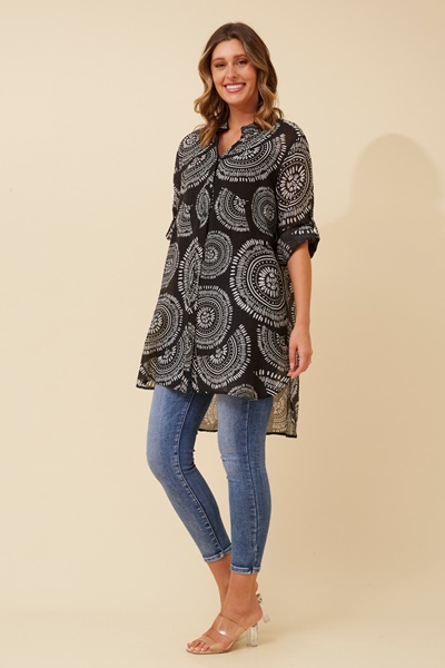 JANSON ABSTRACT PRINT TUNIC TOP