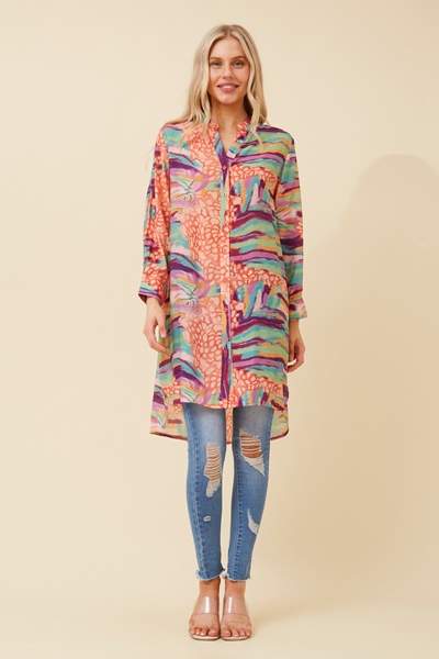 JANSON ABSTRACT PRINT TUNIC TOP