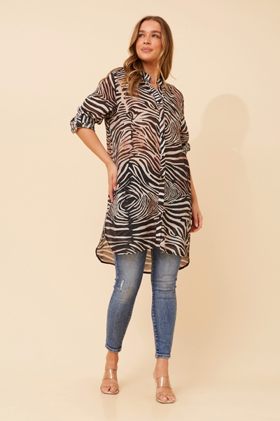 JANSON ANIMAL PRINT TUNIC SHIRT