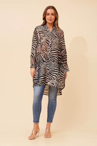JANSON ANIMAL PRINT TUNIC SHIRT