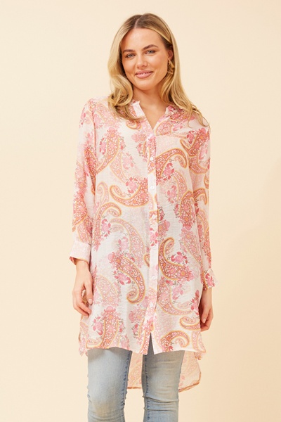 JANSON PAISLEY PRINT TUNIC SHIRT