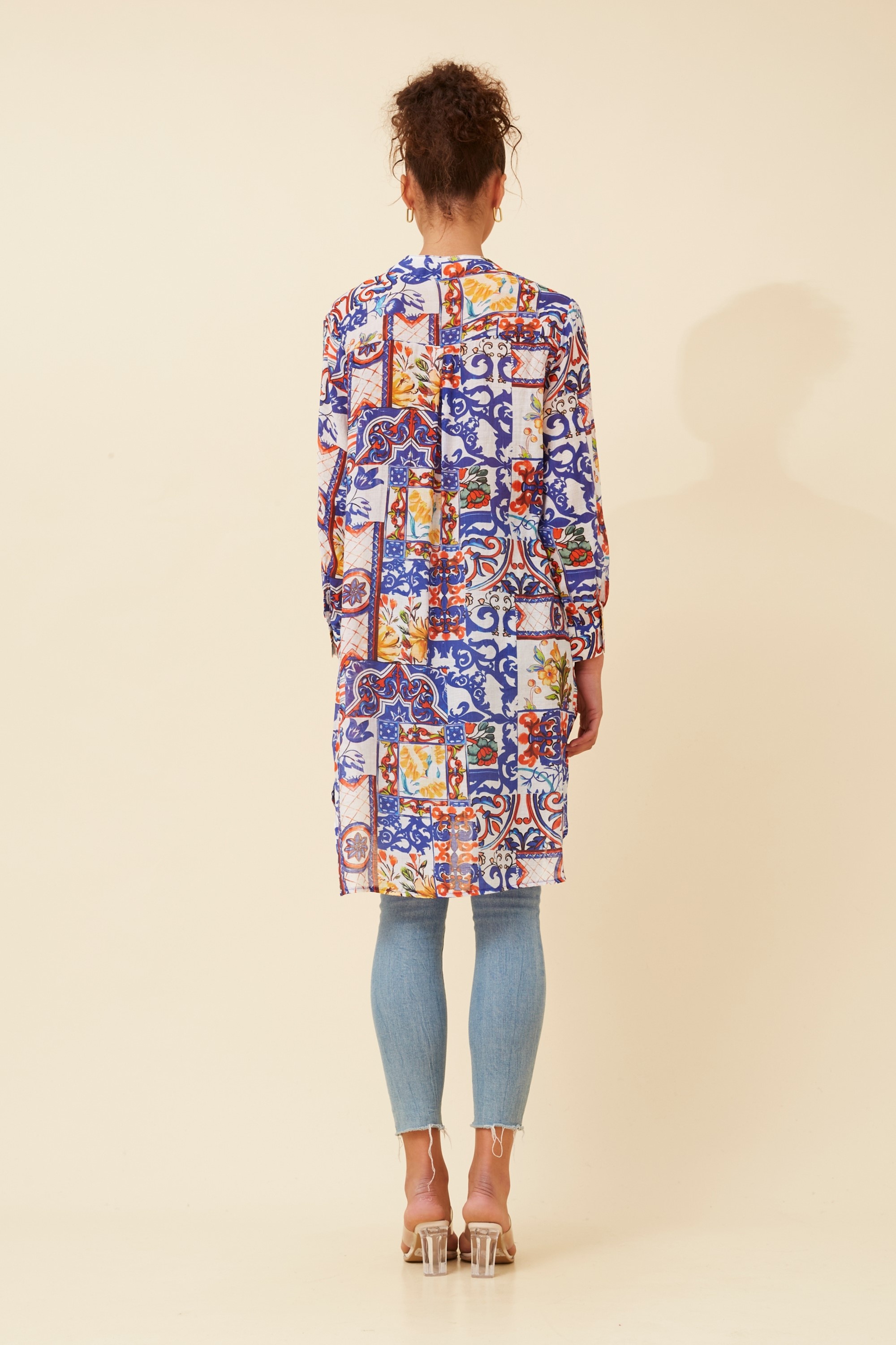 JANSON PATCHWORK PRINT TUNIC SHIRT