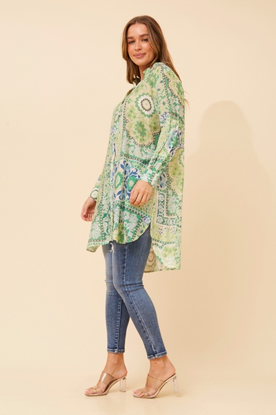 JANSON PATCHWORK PRINT TUNIC SHIRT