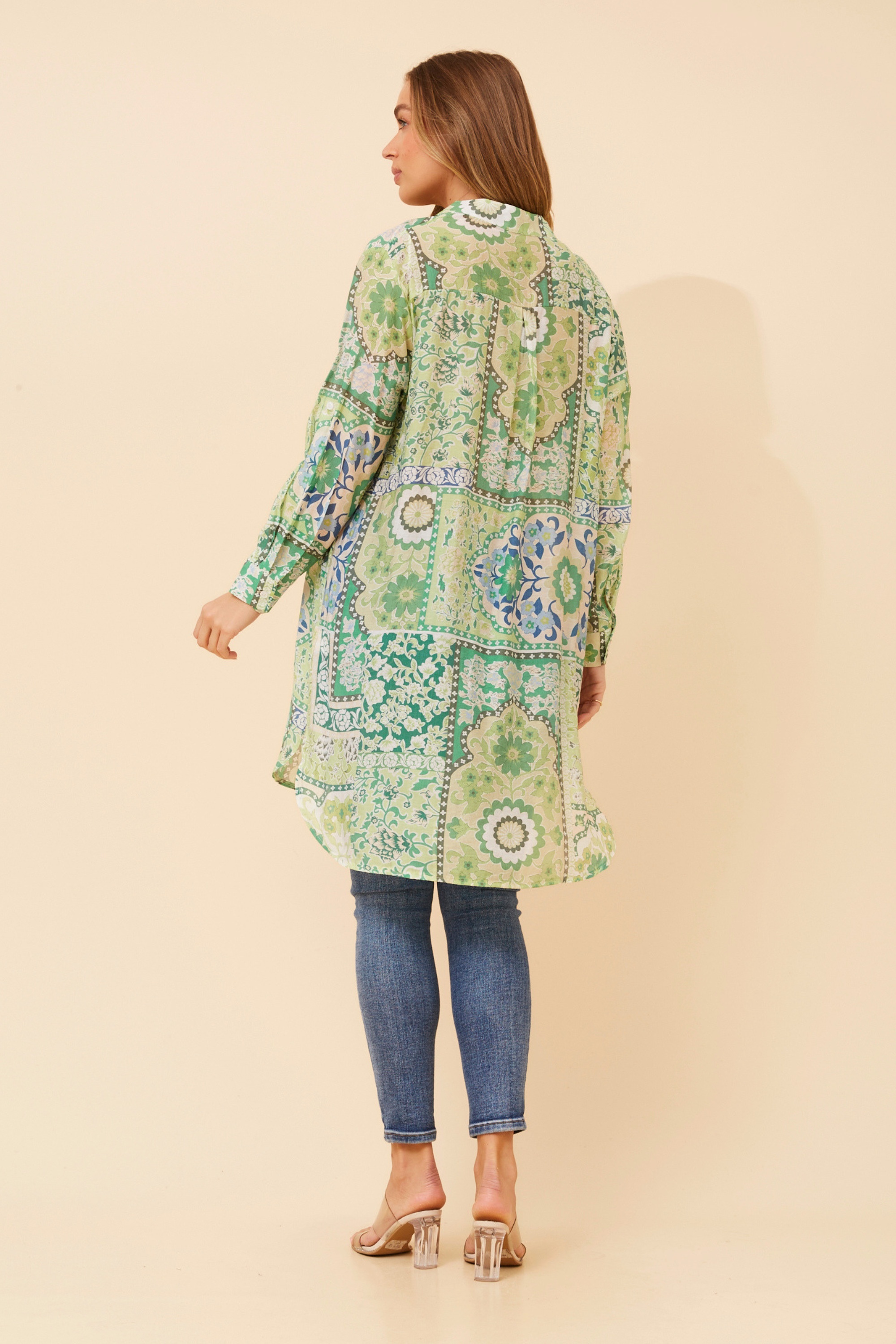 JANSON PATCHWORK PRINT TUNIC SHIRT