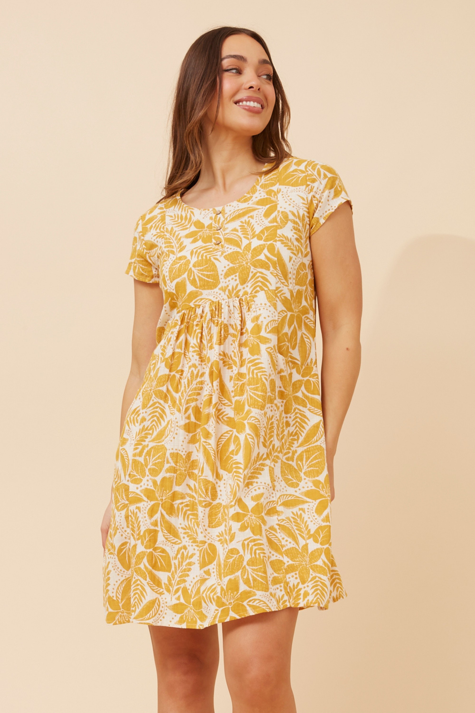 JANVI BOTANICAL CASUAL DRESS