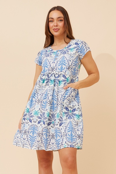 JANVI LEAF PRINT CASUAL DRESS