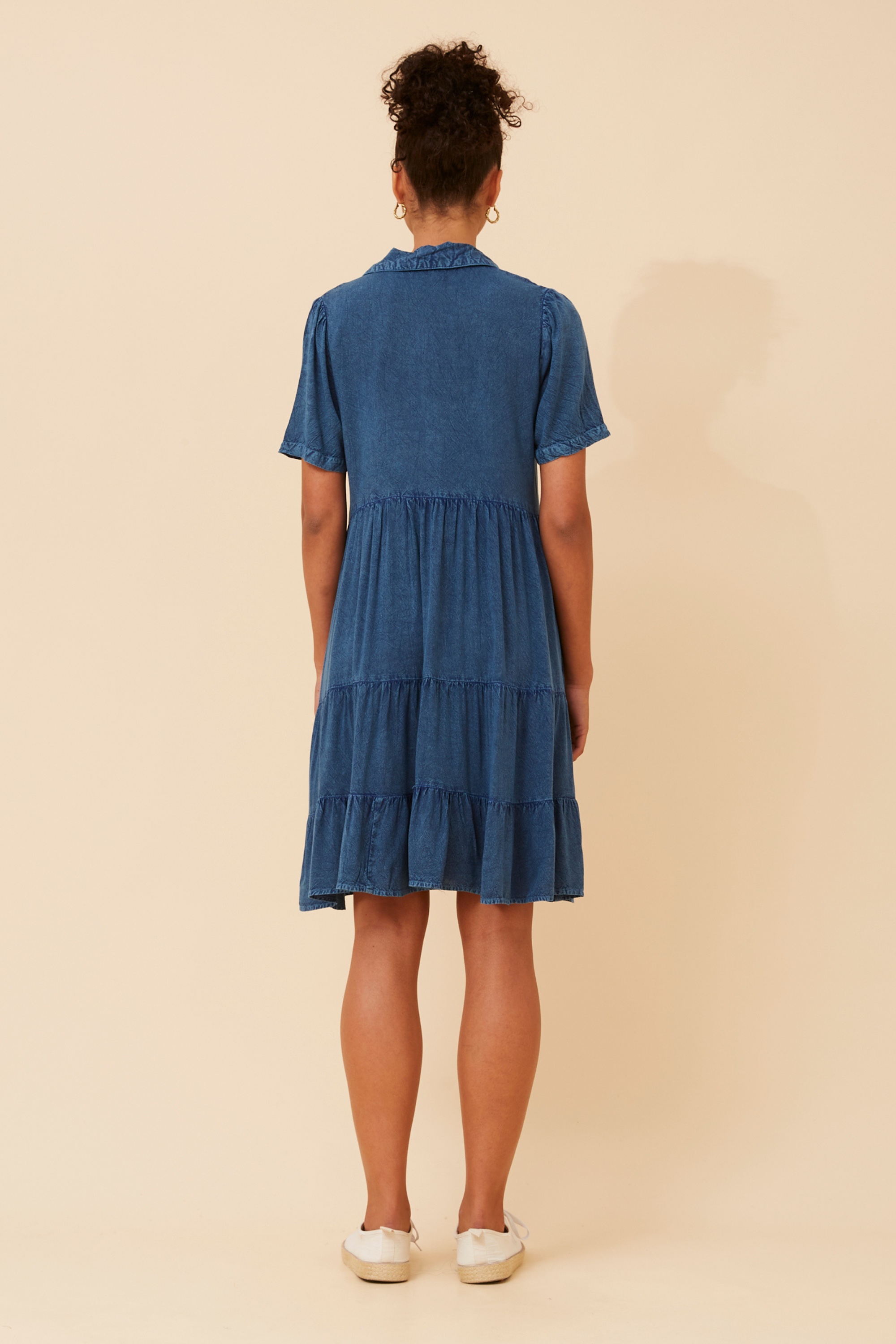 JANVIKA SOLID TIERED DRESS