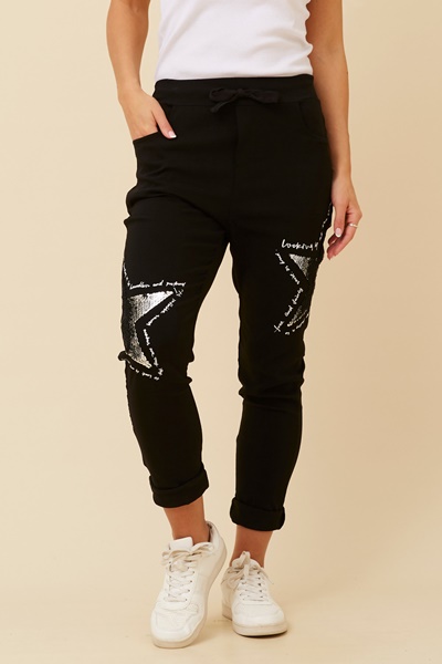 JANYA EMBELLISHED STAR JOGGER PANTS