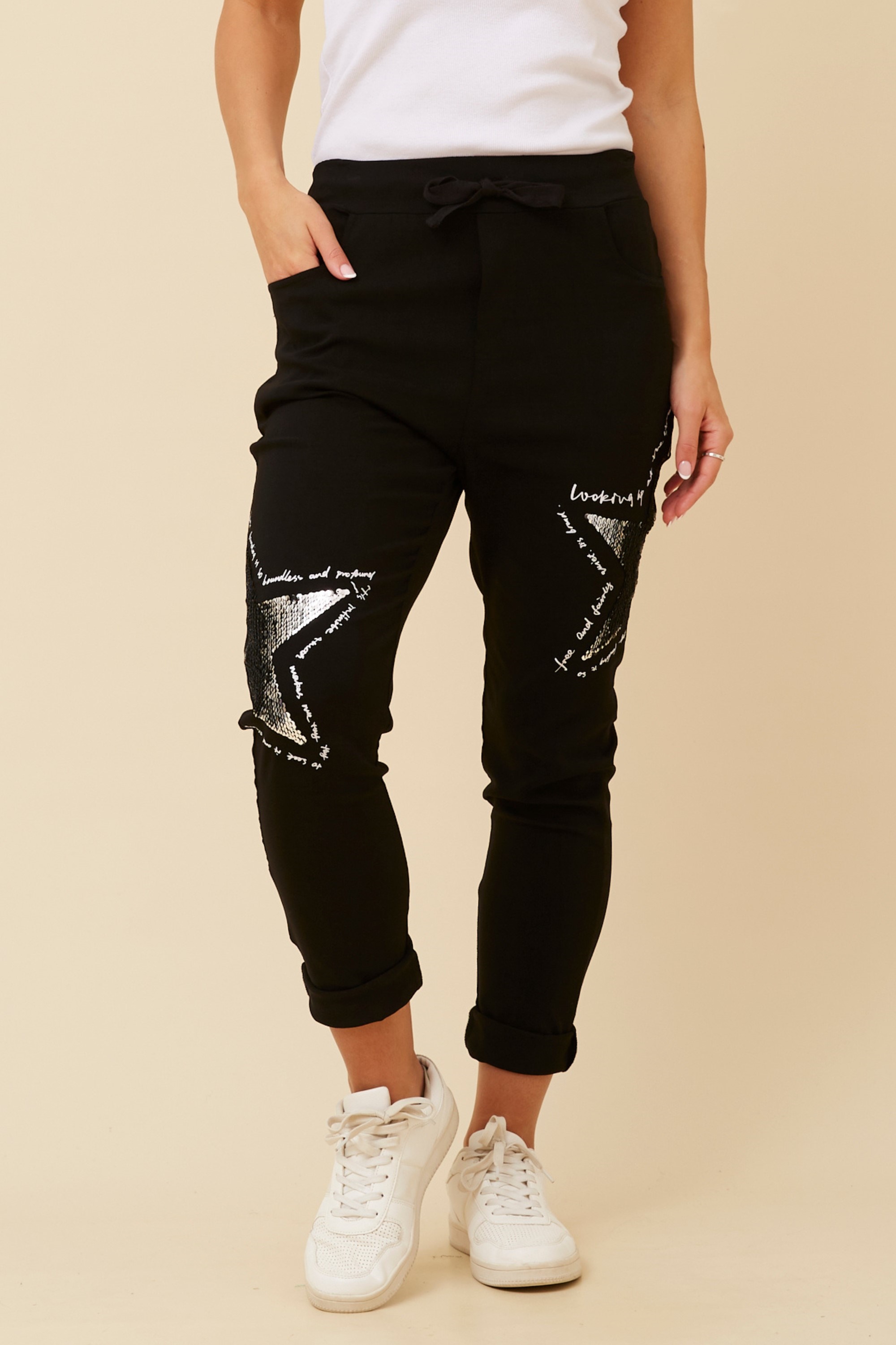 JANYA EMBELLISHED STAR JOGGER PANTS