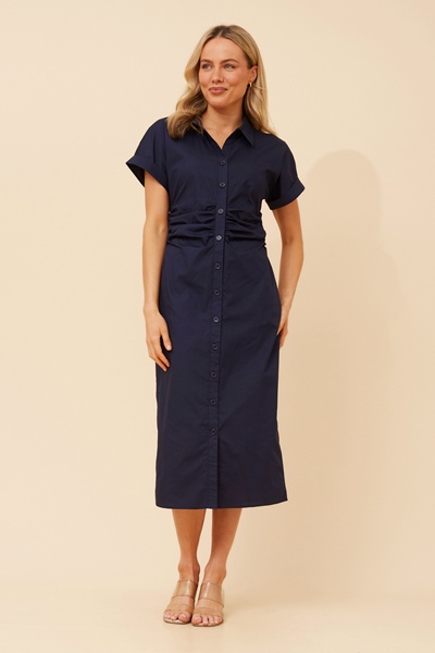 JASMIA SOLID MIDI DRESS