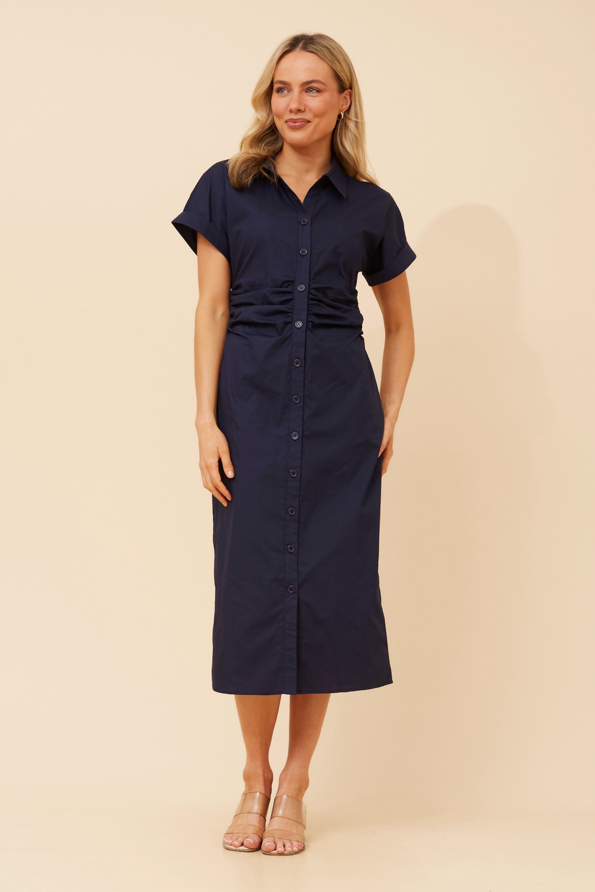 JASMIA SOLID MIDI DRESS