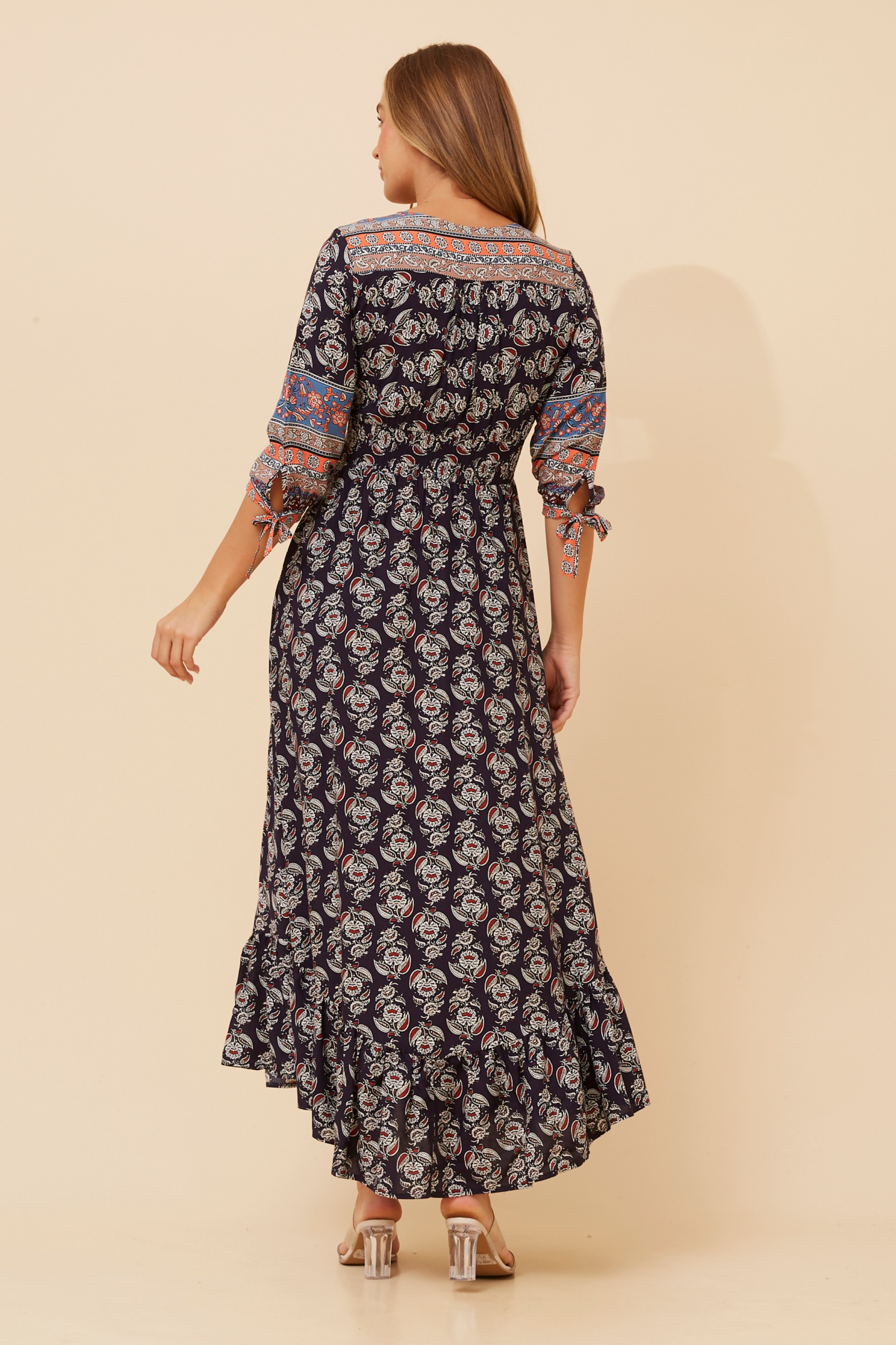 JASMINE BORDER PRINT MAXI DRESS