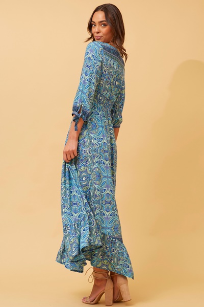 JASMINE PAISLEY BOHO MAXI DRESS