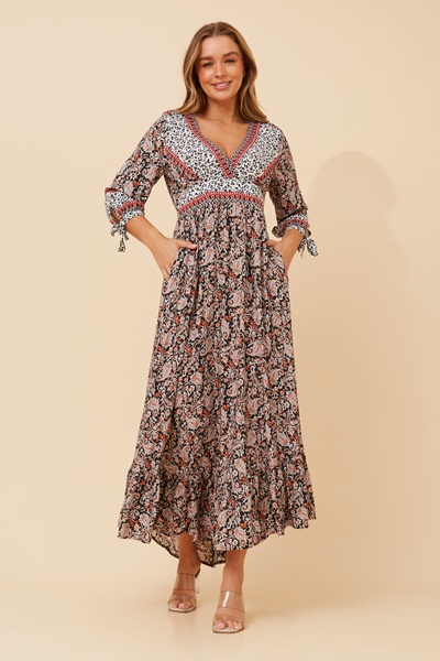 JASMINE PAISLEY PRINT MAXI DRESS