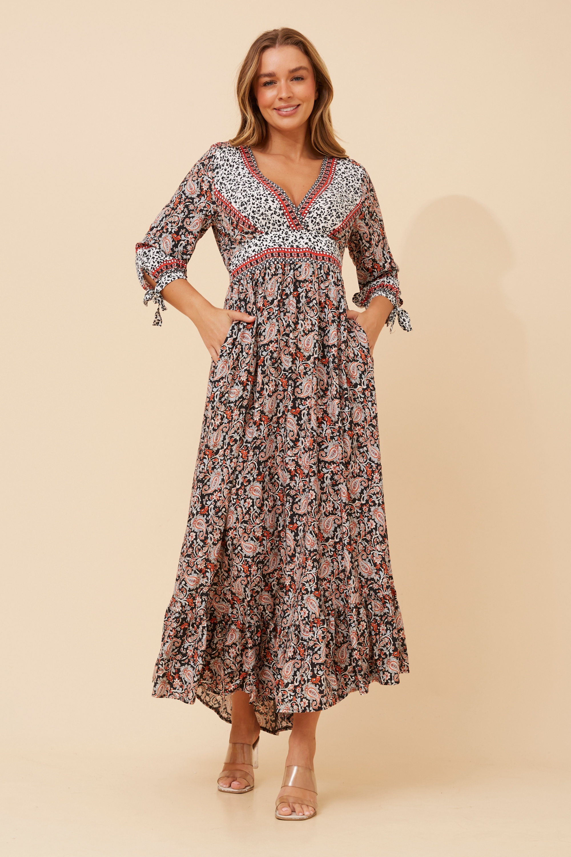 JASMINE PAISLEY PRINT MAXI DRESS