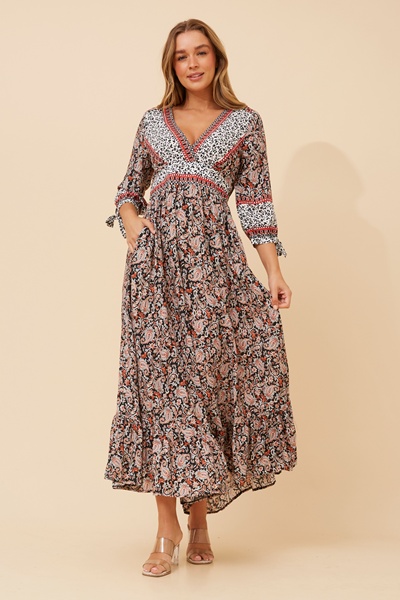 JASMINE PAISLEY PRINT MAXI DRESS