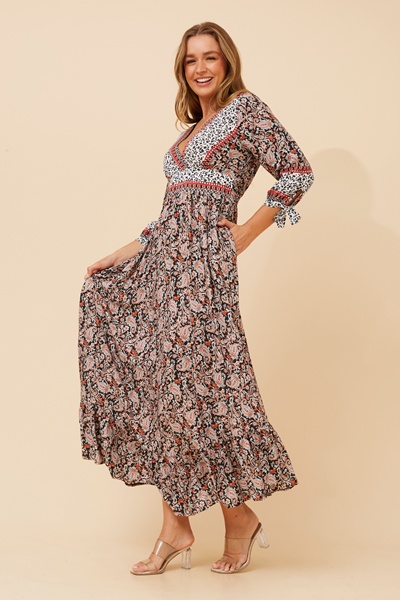 JASMINE PAISLEY PRINT MAXI DRESS