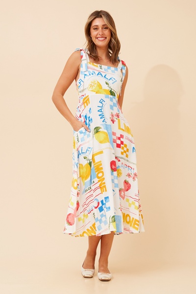 JAVAN LEMON PRINT DRESS