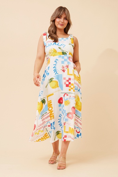JAVAN LEMON PRINT DRESS