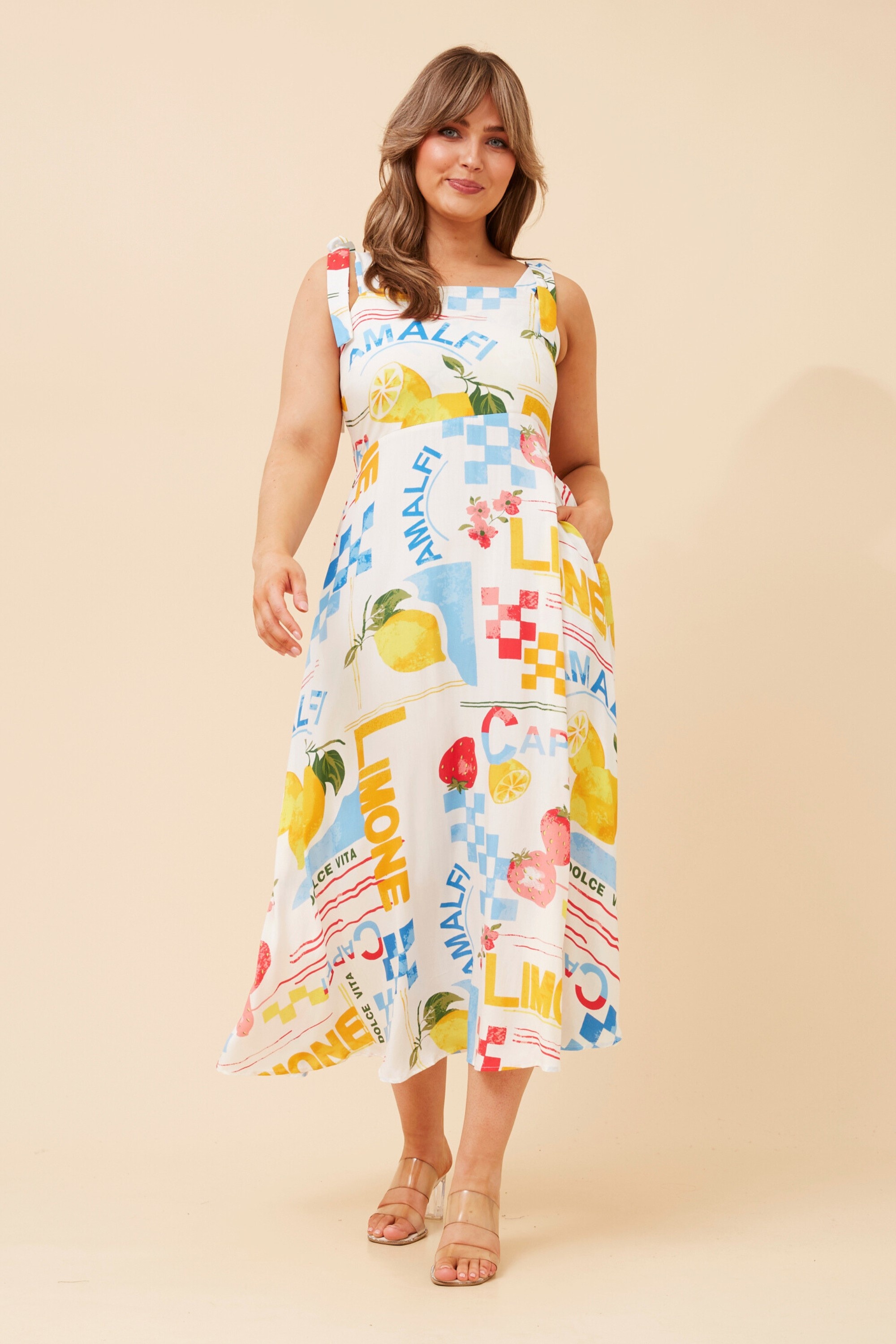 JAVAN LEMON PRINT DRESS