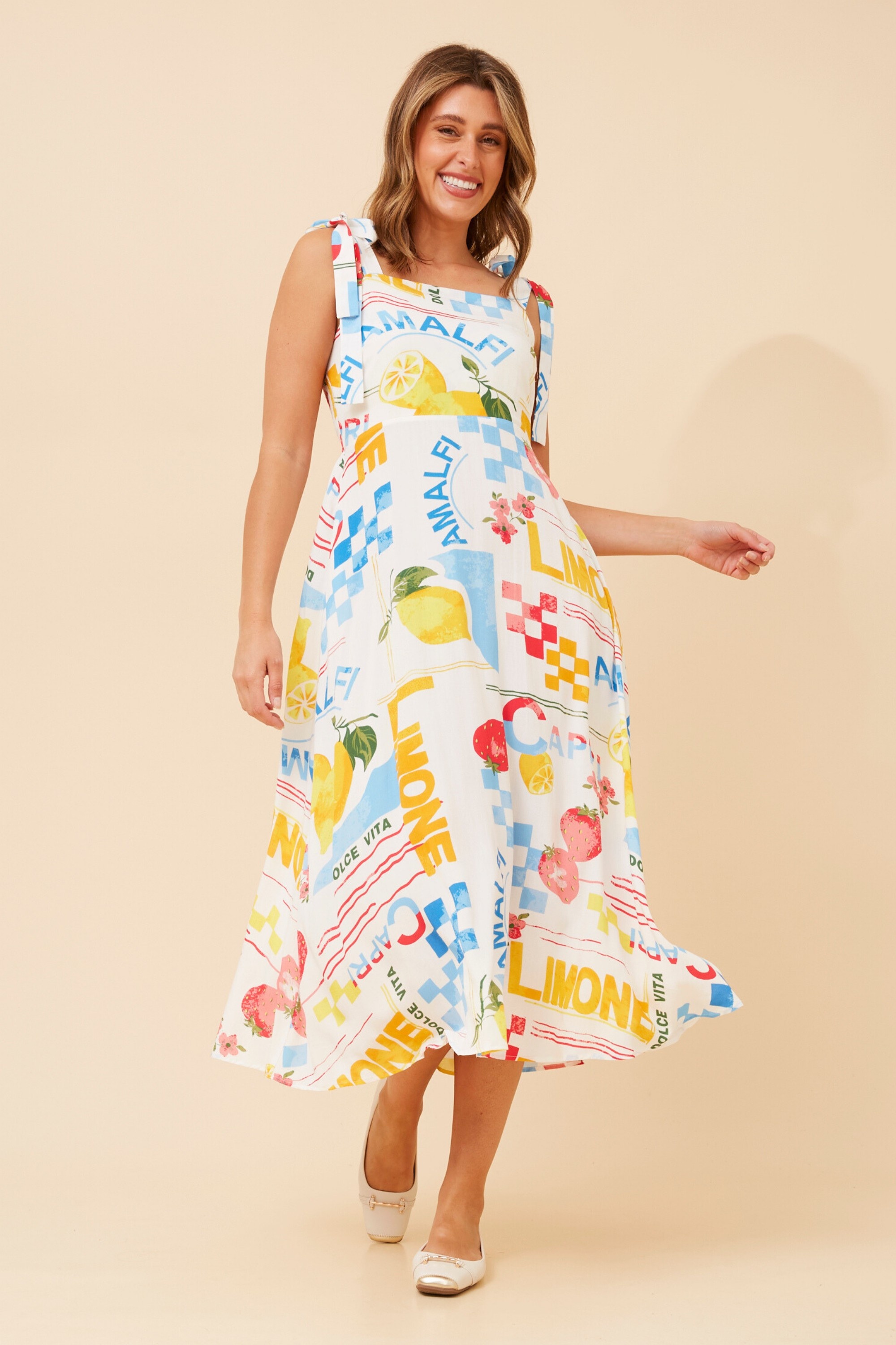 JAVAN LEMON PRINT DRESS