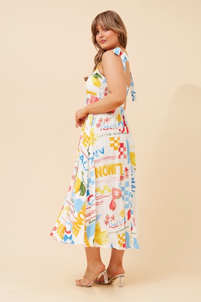 JAVAN LEMON PRINT DRESS