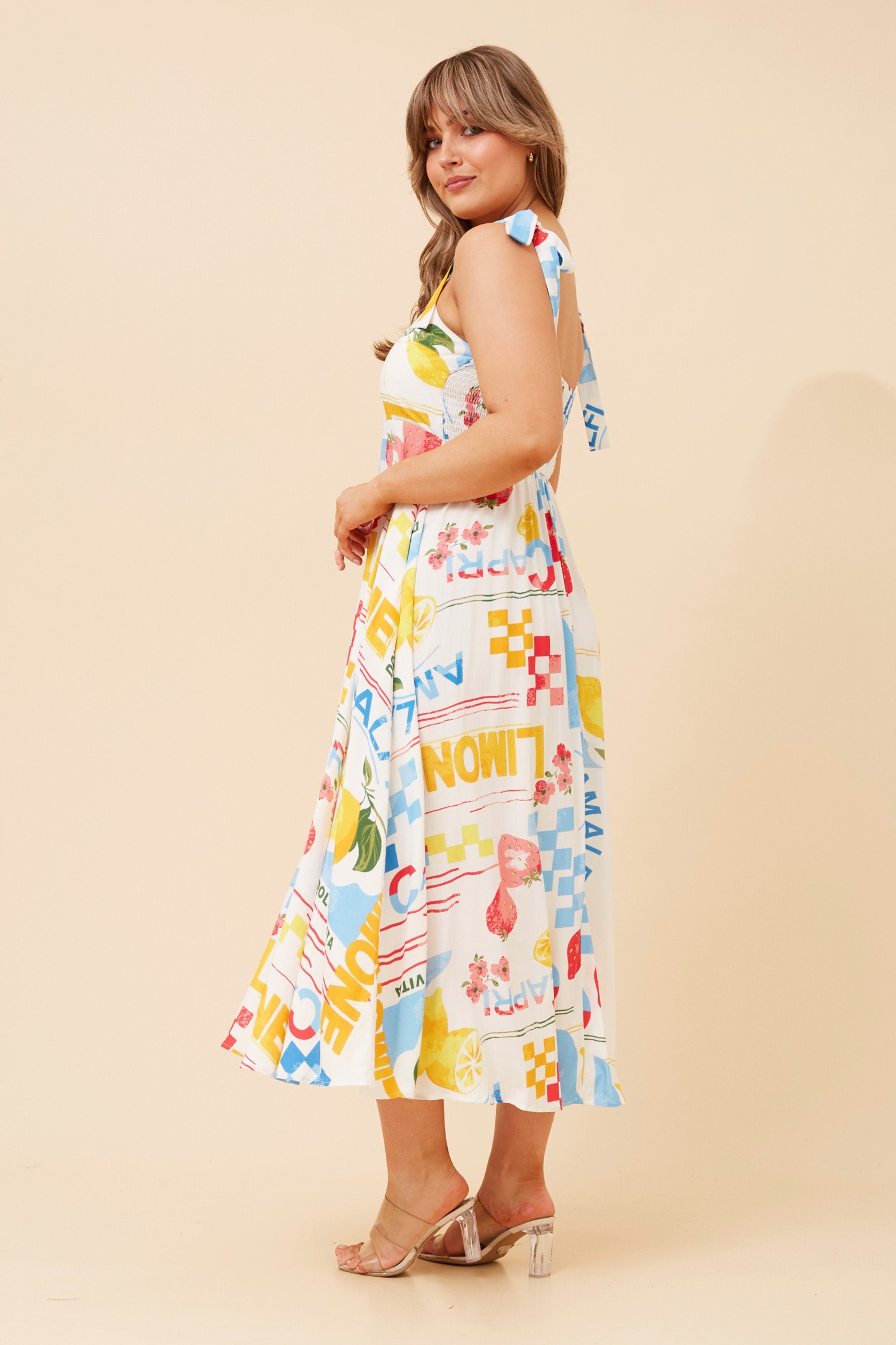 JAVAN LEMON PRINT DRESS