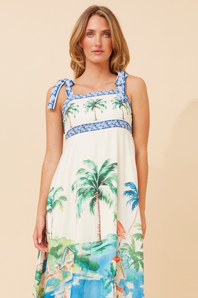 JAVAN TROPICAL PRINT DRESS