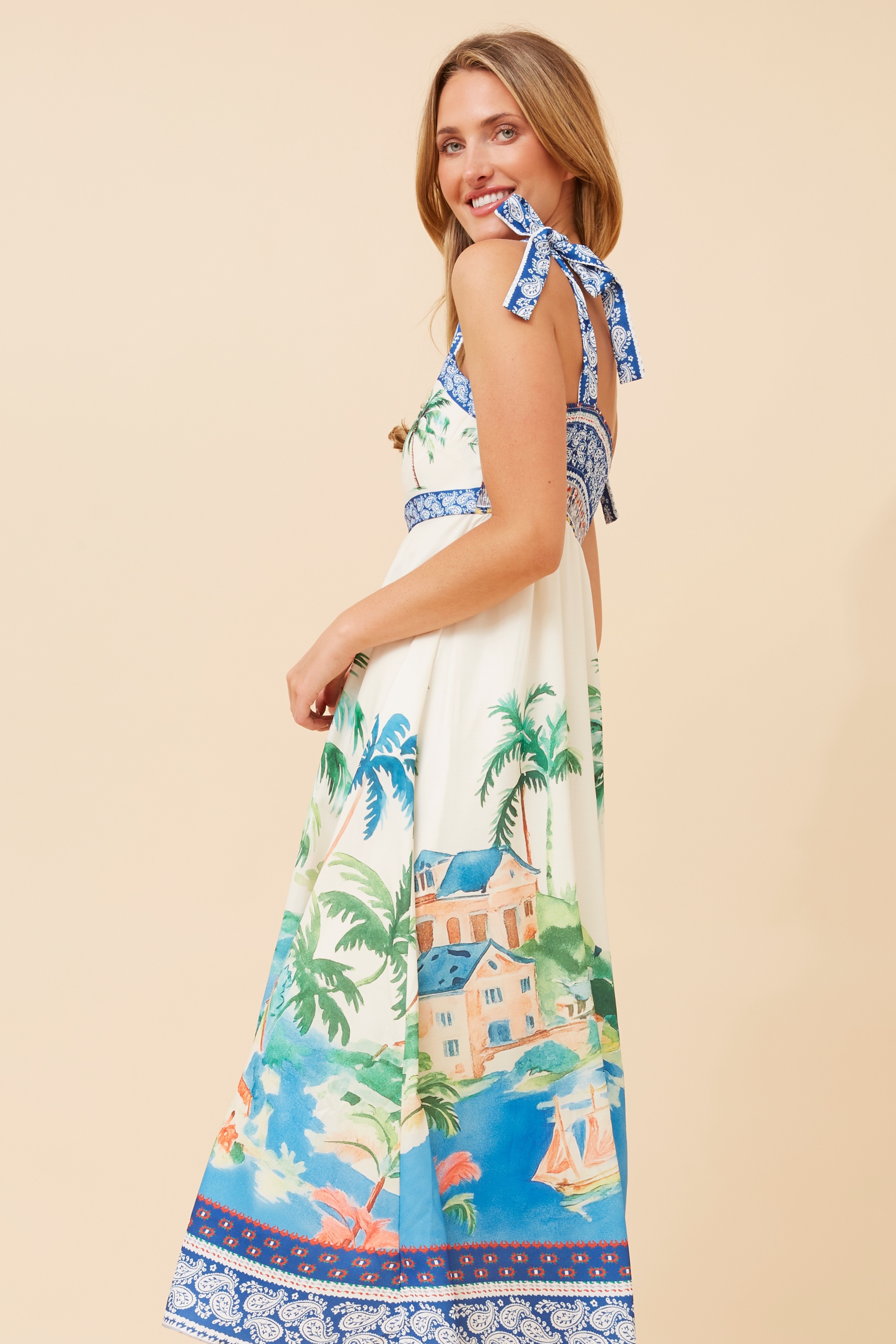 JAVAN TROPICAL PRINT DRESS