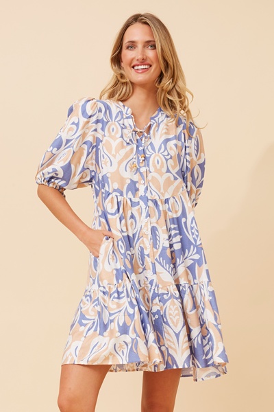JAVANA ABSTRACT PRINT DRESS
