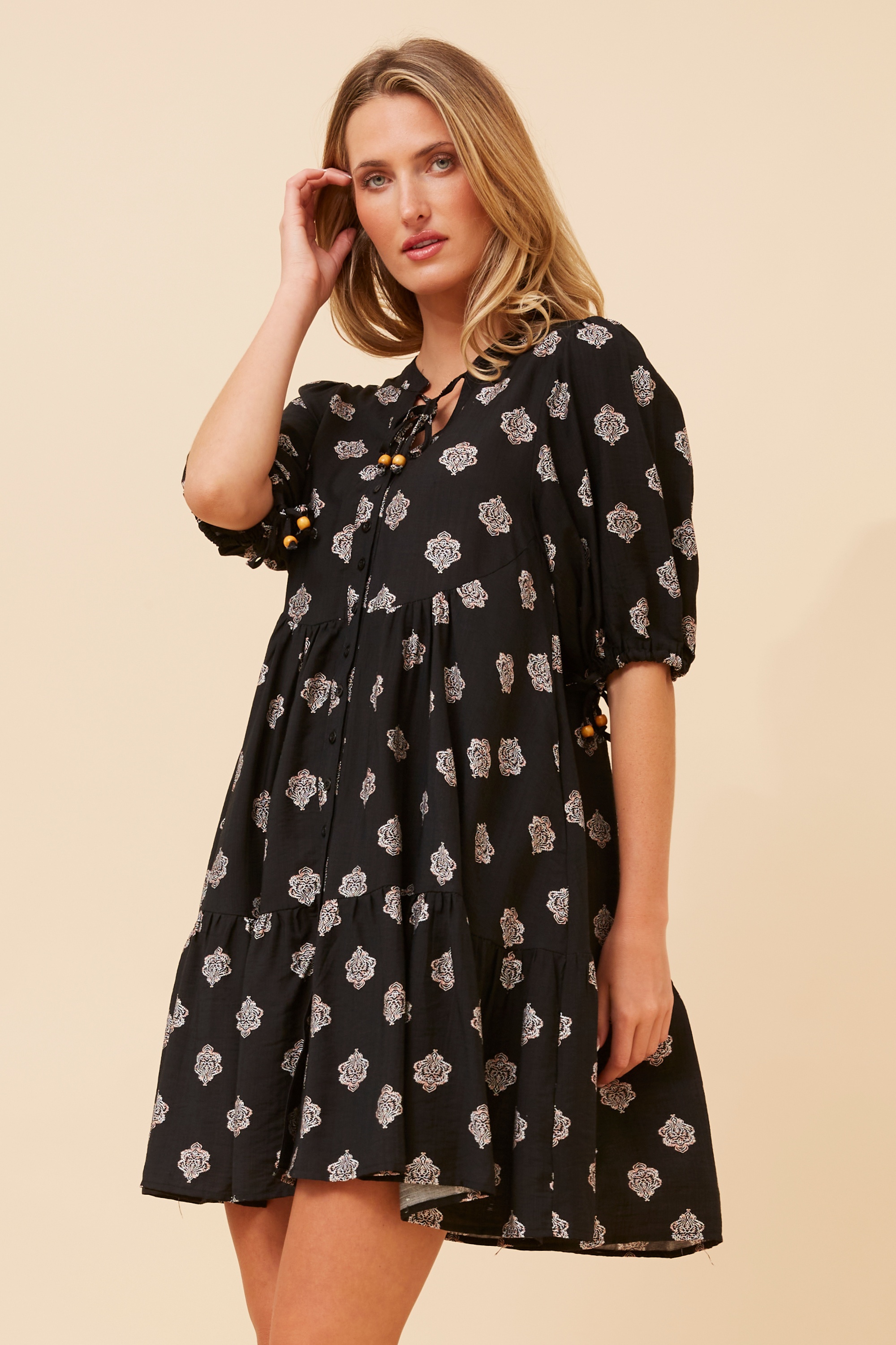 JAVANA ABSTRACT PRINT DRESS