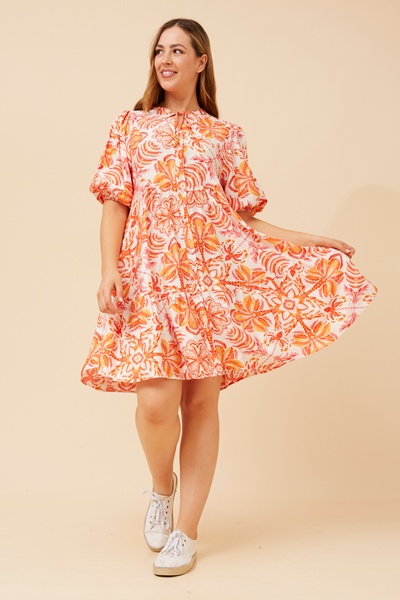 JAVANA ABSTRACT PRINT DRESS