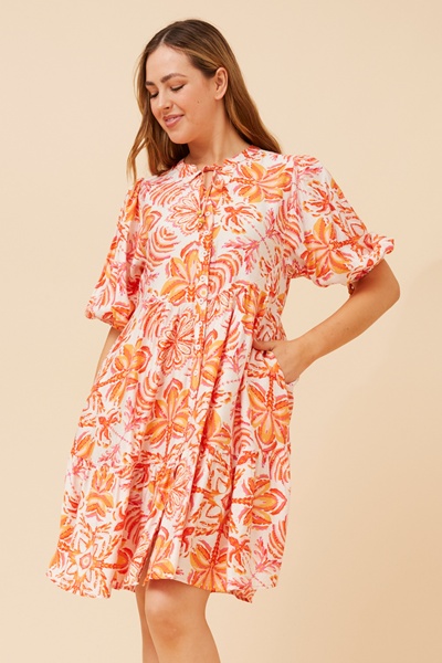 JAVANA ABSTRACT PRINT DRESS
