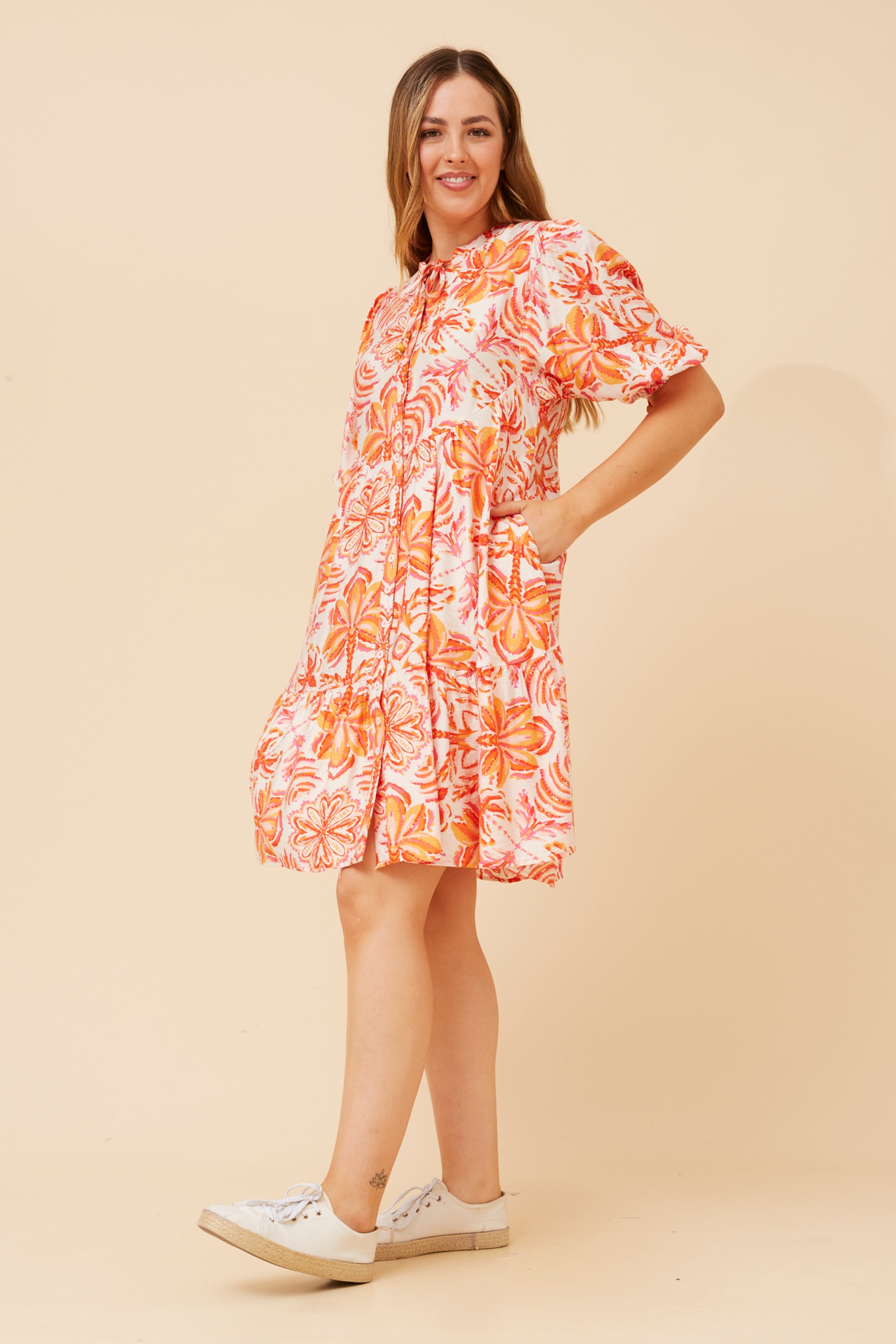 JAVANA ABSTRACT PRINT DRESS