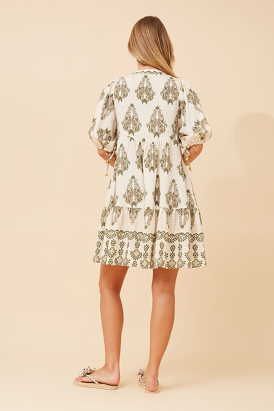 JAVANA BORDER PRINT DRESS