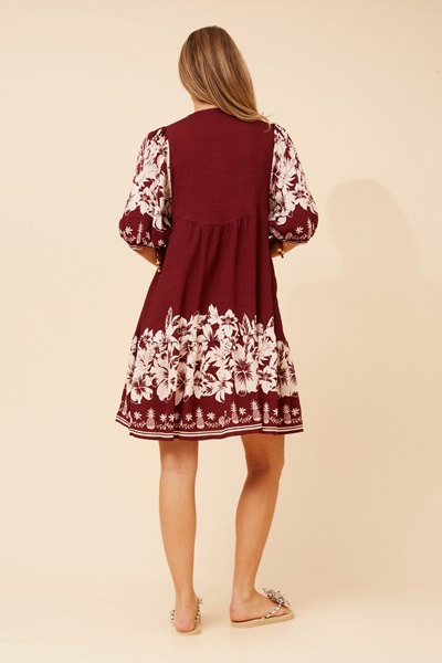 JAVANA BORDER PRINT DRESS