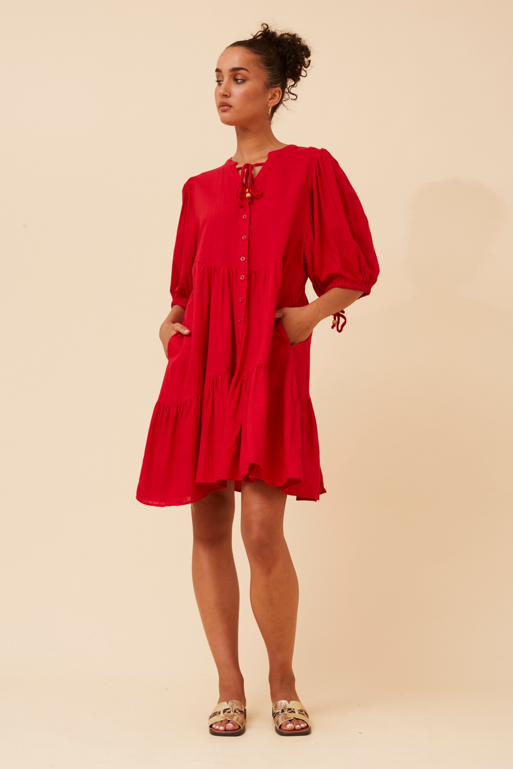 JAVANA PUFF SLEEVE DRESS