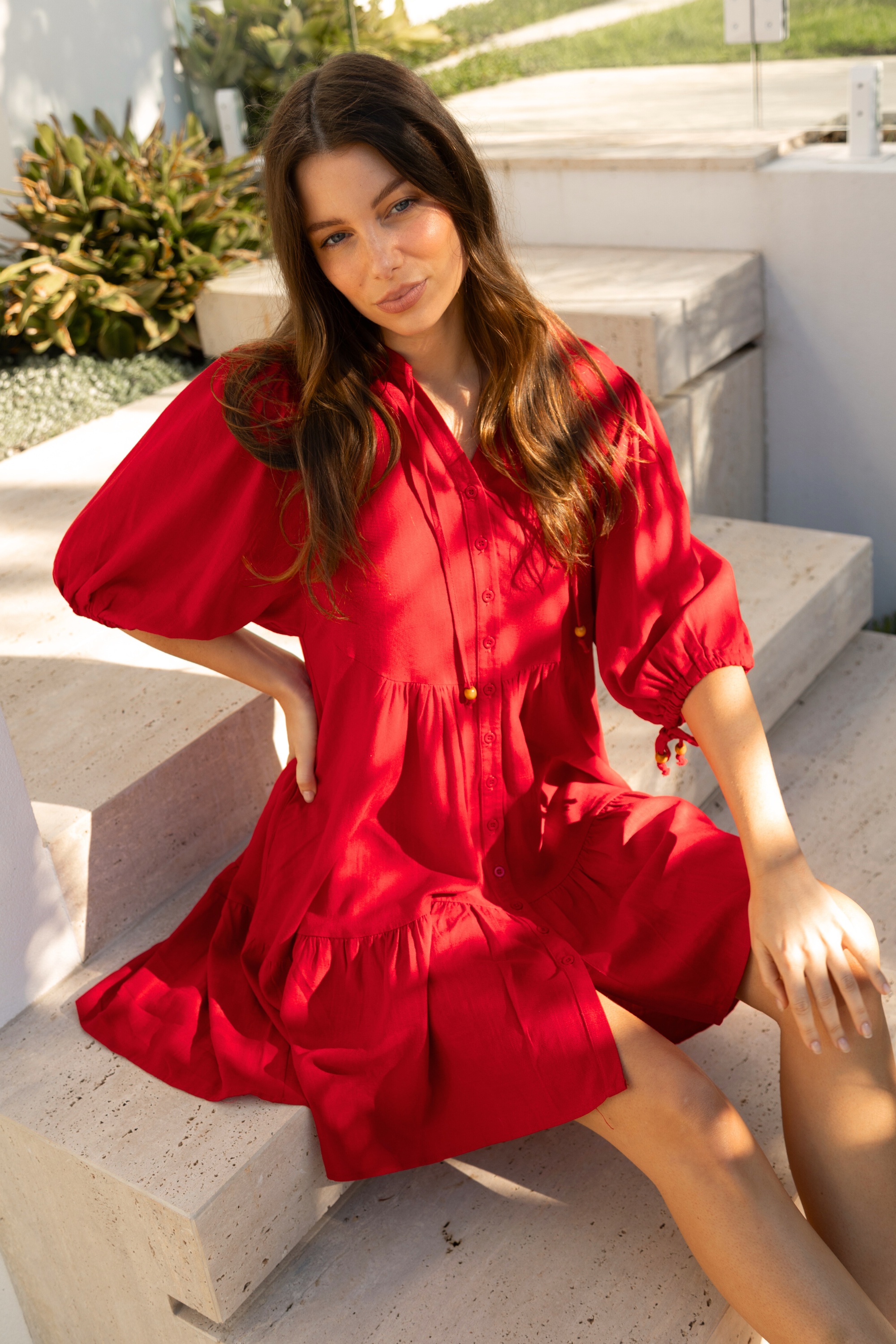 JAVANA PUFF SLEEVE DRESS